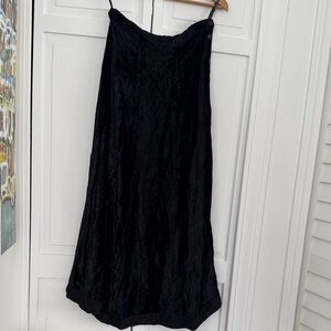 April Cornell, Black, Crushed Velvet, Maxi Skirt, Sz Large